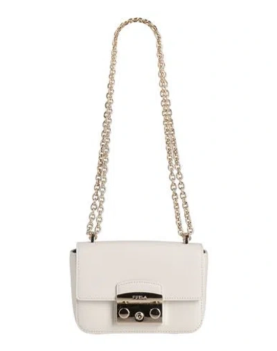Furla Woman Shoulder Bag Ivory Size - Calfskin In White