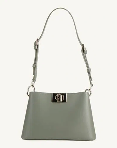 Furla Woman Shoulder Bag Khaki Size - Calfskin In Beige