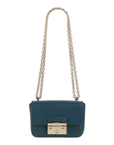 Furla Woman Shoulder Bag Navy Blue Size - Calfskin In Navy Blue