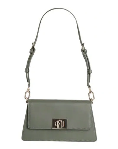 Furla Woman Shoulder Bag Sage Green Size - Leather