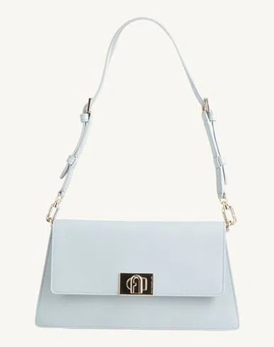 Furla Woman Shoulder Bag Sky Blue Size - Calfskin