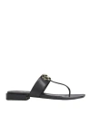Furla Woman Thong Sandal Black Size 7 Leather In Black