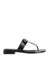 Furla Toe Strap Sandals In Black