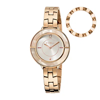 Furla Women's Club Silver Dial Stainless Steel Watch In Blush