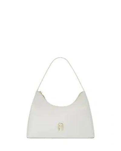 Pre-owned Furla Women's Leather Zip Fastening Handbag In White