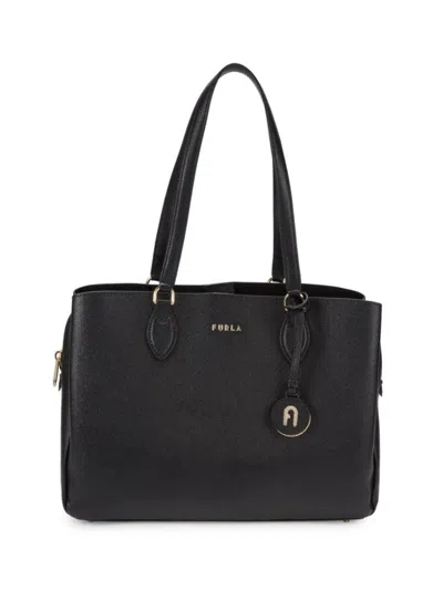 Furla Women's Logo Leather Shoulder Bag In Nero