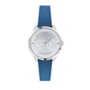 Furla Women's Metropolis Silver Dial Calfskin Leather Watch In Blue