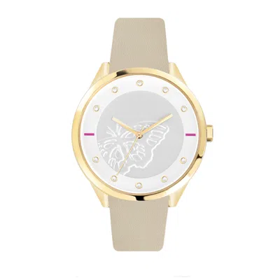 Furla Women's Metropolis Silver Dial Calfskin Leather Watch In Grey