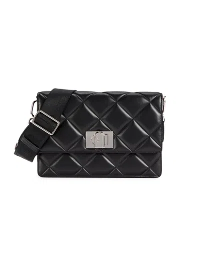 Furla Women's Quilted Leather Crossbody Bag In Black