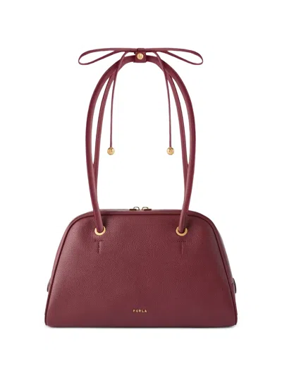 Furla Poppy Handbag In Full-grain Leather With Double Handles And Zip In Pink