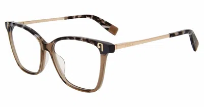 Furla Women's Vfu543 Eyeglasses In Grey Tortoise/ Grey In Multi
