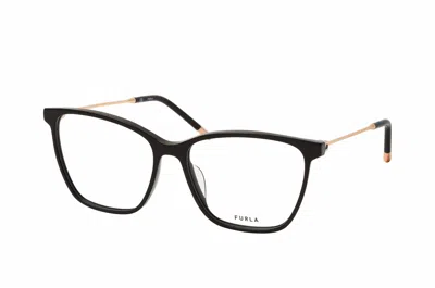 Furla Women's Vfu635 Eyeglasses In Shinny Black/ Gold In Multi