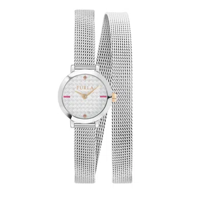 Furla Women's Vittoria Silver Dial Stainless Steel Watch In Gold