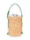 Furla Women's Weave Drawstring Bucket Bag In Cilantro Green