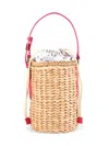 Furla Women's Weave Drawstring Bucket Bag In Flame Red