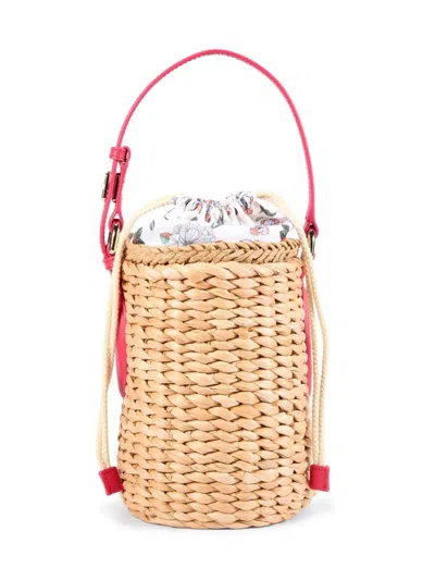 Furla Women's Weave Drawstring Bucket Bag In Flame Red