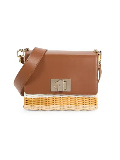 Furla Women's Woven Leather Shoulder Bag In Cognac