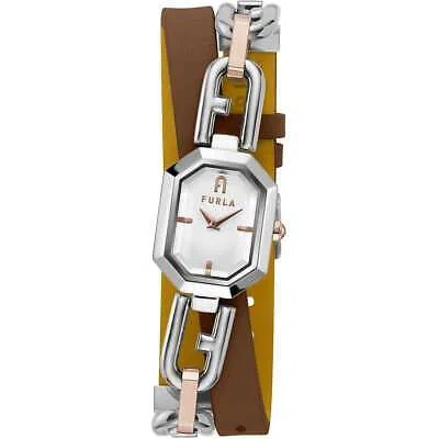 Pre-owned Furla Womens Wristwatch  Octagonal Ww00044006l5 Leather Brown