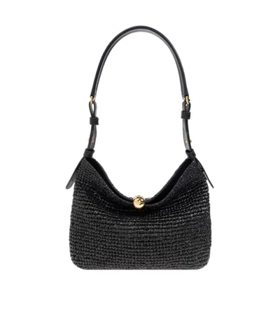 Furla Woven Shoulder Bag In Black