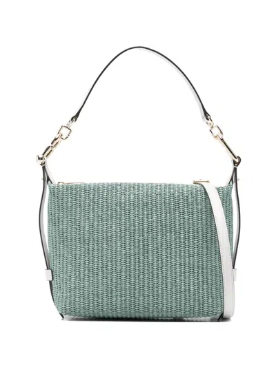 Furla Woven Strap Shoulder Bag In Green