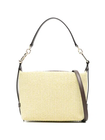 Furla Woven Strap Shoulder Bag In Yellow