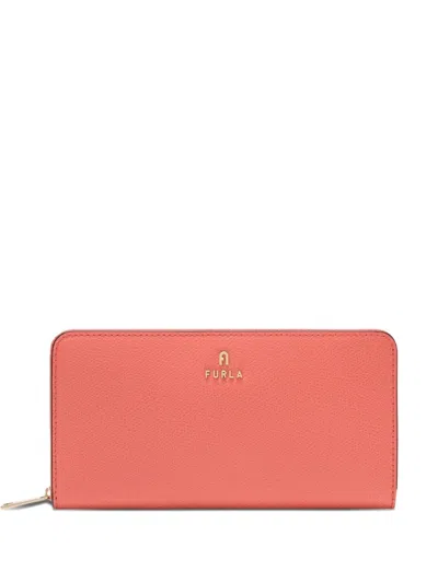 Furla Xl Camelia Zip-around Logo Wallet In Pink