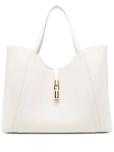 Furla Xl Gocccia Tote Bag In White