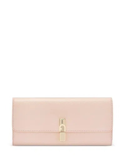 Furla Xl Iride Textured Flap Continental Wallet In Pink