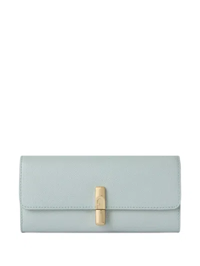 Furla Xl Iride Textured Leather Wallet In Blue