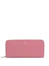Furla Zip-around Leather Wallet In Pink