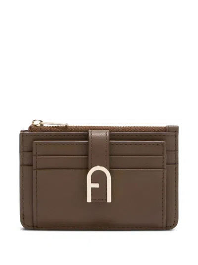 Furla Zip-fastening Card Holder In Brown