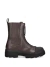 Furla Zip Ribbed Boots In Brown