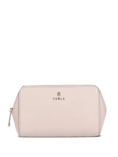 Furla Zip-top Leather Make Up Bag (set Of Two) In Pink