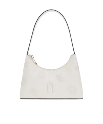 Furla Zipper Shoulder Bag In White