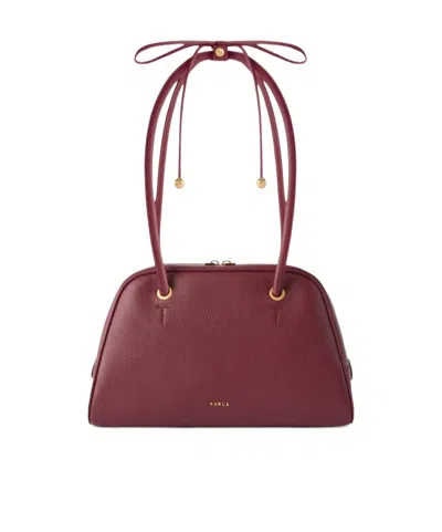 Furla Zippered Handbag In Burgundy