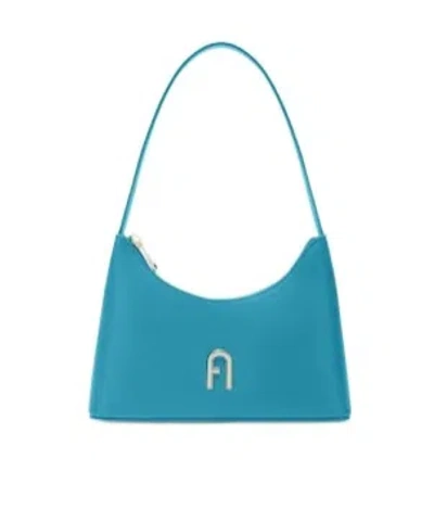 Furla Zippered Shoulder Bag In Blue