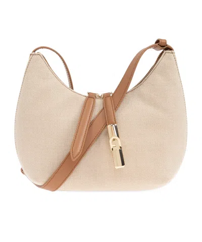 Furla Zippered Shoulder Bag In Nude