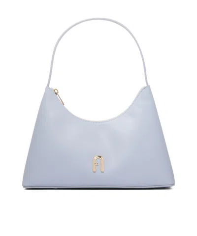 Furla Zippered Shoulder Bag In White