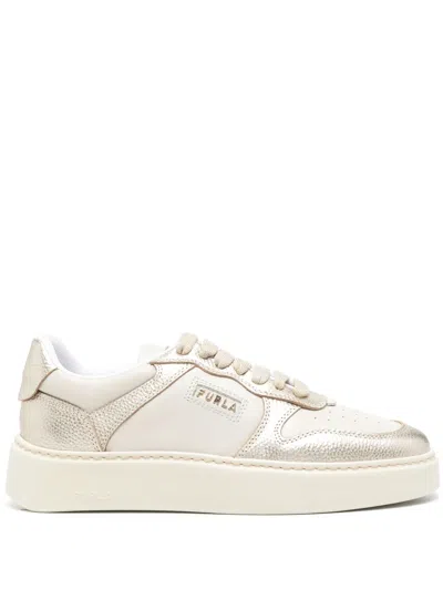 Furla Sport Low-top Leather Trainers In Neutrals