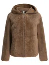 Furling By Giani Reversible Zip-up Fur Jacket In Brown