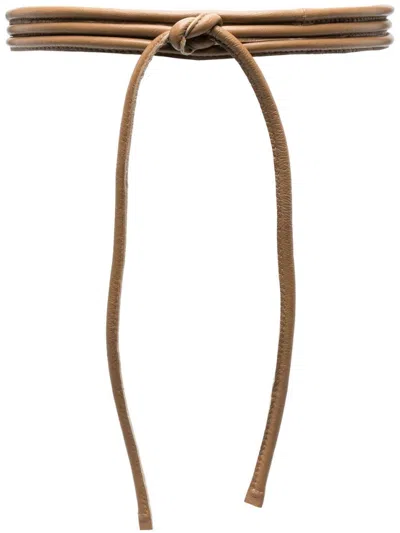 FURLING BY GIANI BROWN LEATHER BELT