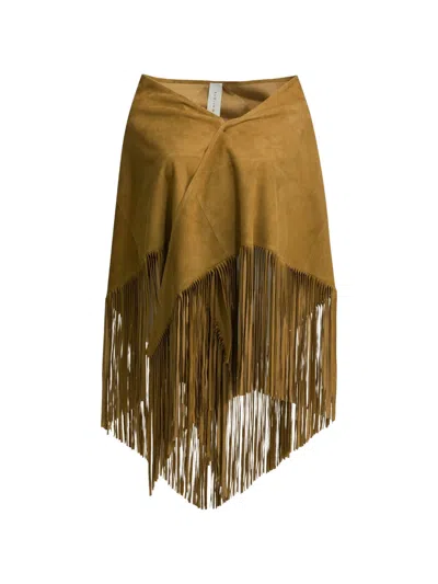 Furling By Giani Fringe-trimmed Suede Scarf In Pattern