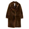 Furling By Giani Mantel Mit Pelzbesatz In Brown