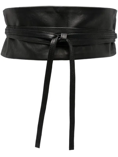 Furling By Giani High-waist Tie-fastening Belt In Black