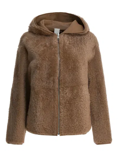 Furling By Giani Reversible Zip-up Fur Jacket In Brown