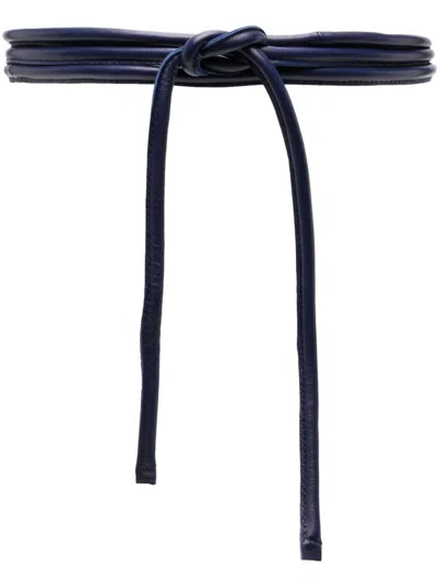 FURLING BY GIANI NAVY BLUE LEATHER BELT