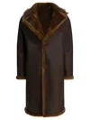Furling By Giani Reversible Long Coat In Merino Wool In Brown