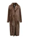 Furling By Giani Brown Long Coat In Camel