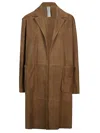 Furling By Giani Suede Midi Coat In Brown