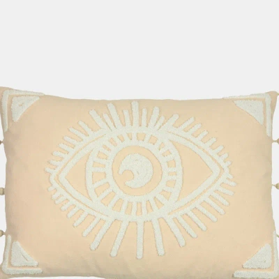 Furn Ashram Eye Throw Pillow Cover (blush) (one Size) In White